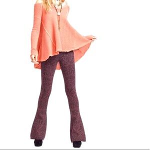 FREE PEOPLE Metallic Sweater Flare Pants XS